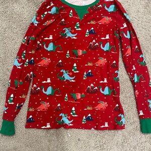 Red Dinosaur Print Pajama Top
